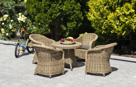 "Равенна" кофейный стол из искусственного ротанга, цвет соломенный 4SIS арт.УТ-00000535