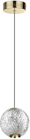 Подвесной светильник Odeon Light Crystal 5008/5LA золотой/металл/акрил LED 5W 4000K 390лм (220V, на проводе, шар)