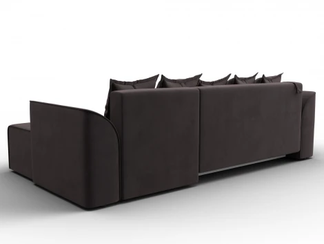 Диван угловой Лига-113 угол правый (ДСП,Велюр/Коричневый) Лига Диванов 136725