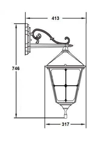 Настенный фонарь уличный Oasis Light QUADRO XXL 79902XXL 02C Bl
