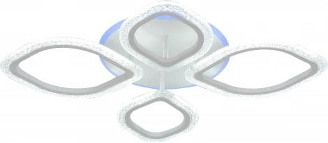 Люстра потолочная светодиодная Bubble 10251/4 LED*70+5W White (регулировка яркости, 220V, пульт управления, цветы)