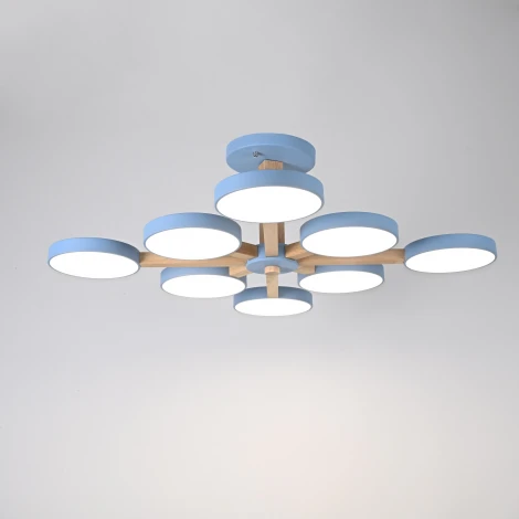 Потолочная люстра Wi-Fi на штанге Turna L8 Blue By ImperiumLoft Turna-B01 (LED, 220V, голосовое управление, умный дом - Алиса)