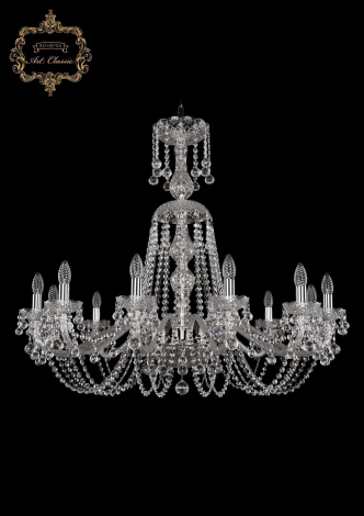 Подвесная люстра Art Classic 11.26 11.26.12.360.XL-88.Cr.B (220V, хрусталь, на цепи, подсвечник, свеча)
