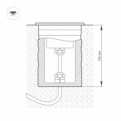 Встраиваемый светильник уличный для бассейна Arlight KT-AQUA 024938 (LED, 12V, IP68)