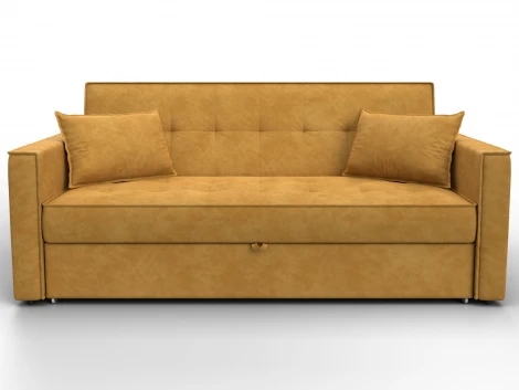 Диван прямой Лига-104 (160) (ЛДСП,Брус,Фанера,Велюр/Желтый) Лига Диванов 134879