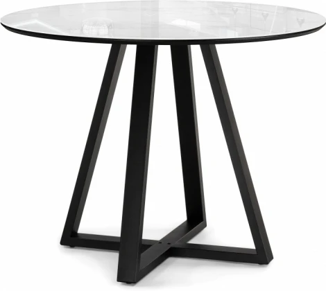 Кухонный стол Woodville Норфолк 100 белый мрамор / черный (Стекло) арт.588040