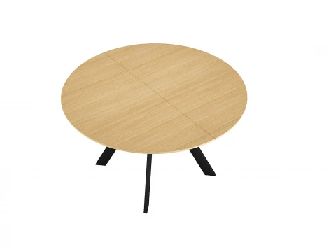 Стол DikLine RD120 Дуб Каселла натуральный/опоры черные арт.00-00079995