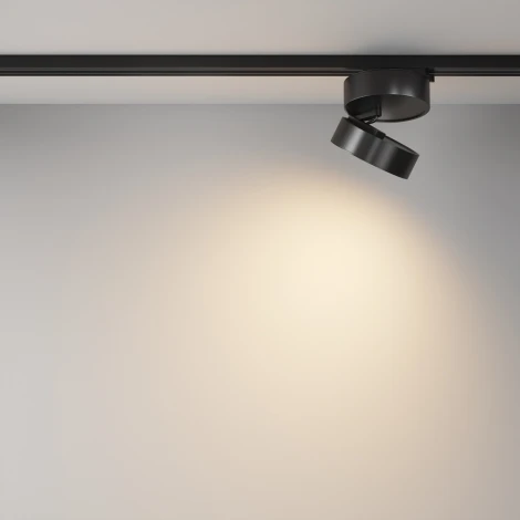 Трековый светильник однофазный 220V 18W Maytoni Onda TR007-1-18W3K-B-1 (LED, круглые)