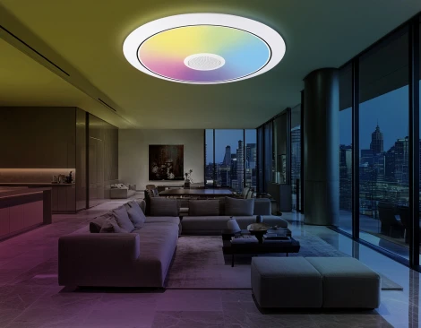 Потолочный светильник круглый светодиодный с пультом (Bluetooth-динамик, Ночной режим, С таймером) Ambrella Orbital FZ710