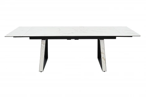 Стол NEW, Керамогранит, Черный матовый муар/Calacata vaglioro Аврора Монако 102125