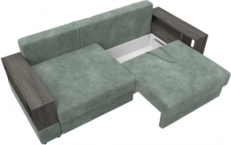 Диван прямой с 2 полками Лига-055 НПБ Лига Диванов (Велюр) арт.129074