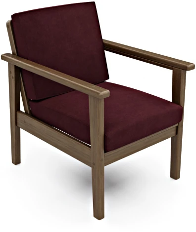 Кресло Arsko Лориан орех велюр бордовый