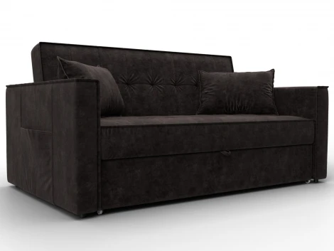 Диван прямой Лига-104 (140) (ЛДСП,Брус,Фанера,Велюр/Коричневый) Лига Диванов 134867