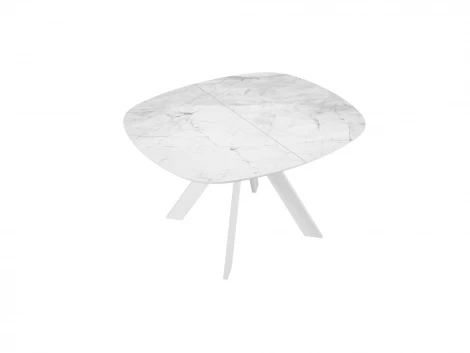 Стол DikLine BK100 Керамика Белый мрамор/подстолье белое/опоры белые 00-00072820