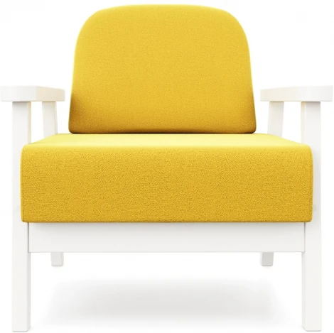 Кресло Arsko Флори белая эмаль велюр желтый