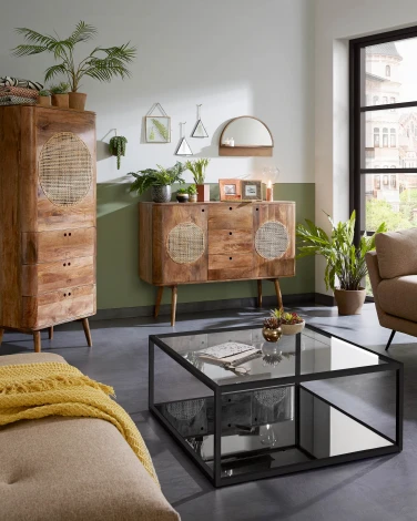 Журнальный стол La Forma (ex Julia Grup) Blackhill (Черный,Прозрачный/ Металл,Стекло,Сталь)