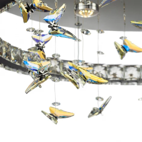 Потолочная люстра Citilux Etera CL322050 (регулировка яркости, LED, подвески, пульт управления, кольцо, бабочки)