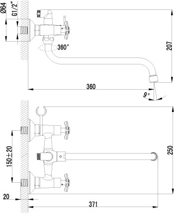 Смеситель Lemark Partner LM6541C универсальный
