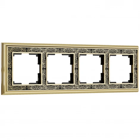 Рамка на 4 поста (золото/черный) W0041430 (a051331)