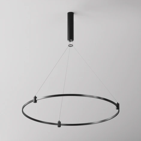 Подвесной набор с основанием под блок питания для круглого шинопровода Flarity черный Maytoni Accessories for tracks Flarity TRA154SW-BB-R-B (24V, на тросе)