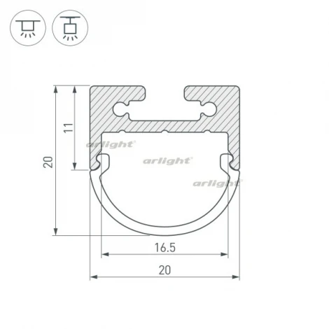 Профиль SL-LINE-2011M-2000 ANOD (Алюминий) 023720 Arlight SL-LINE