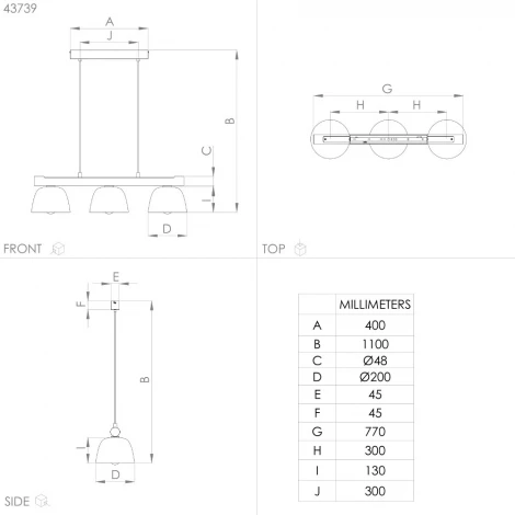 Подвесной светильник Eglo Sherburn 43739