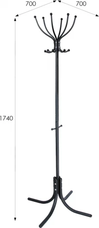 Вешалка напольная М 6 черный Mebelik арт.000837