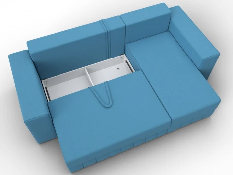 Диван угловой Лига-076 угол универсальный (ДСП/Пластик/Рогожка/Голубой) Лига Диванов 129838