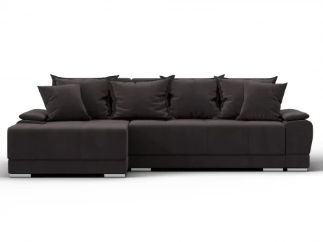 Диван угловой Лига-119 угол левый (ДСП,Брус,Фанера,ЛДС,Велюр/Коричневый) Лига Диванов 137093L