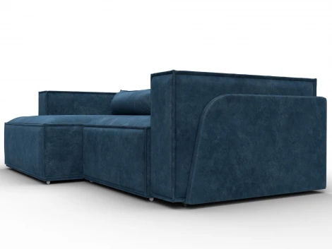 Диван угловой Лига-061 угол левый (ДСП,Брус,Фанера,Велюр/Синий) Лига Диванов 131147L