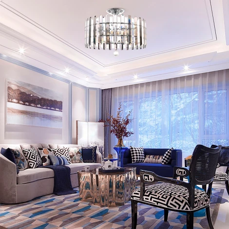 Потолочная люстра хрустальная на штанге Arte Milano Sorrento-1409 371409/6/100/470 CR (220V)