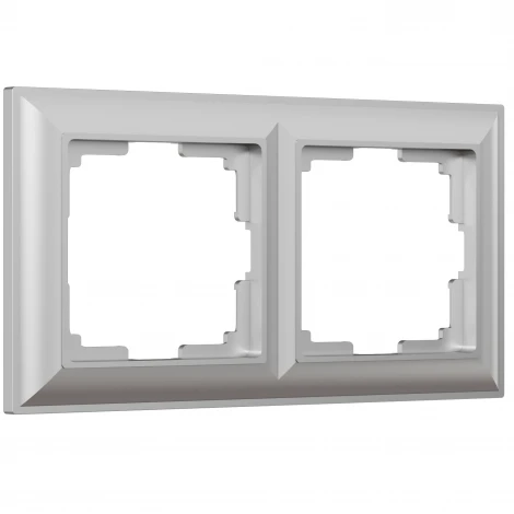 Рамка на 2 поста Fiore (серебряный) Werkel W0022206 (a051024)