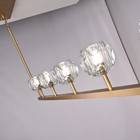 Подвесной светильник Rh Boule De Cristal Linear Chandelier 6 Bronze ImperiumLoft 40,1222 (220V)