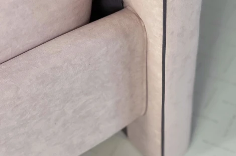 Кровать с основанием Лео 120х200 см Mebelson (ДСП,Дерево,Велюр/Розовый,Графит) арт.KM1.2-19.2348