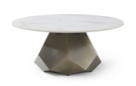 Стол журнальный CT9509CI (D90) белая керамика ESF 5875