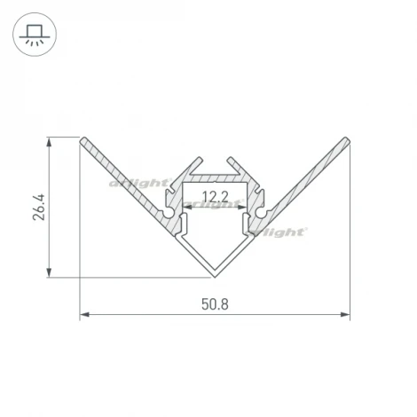 Профиль ARH-DECORE-S12-EXT-F-2000 ANOD внешний (Алюминий) 023897 Arlight