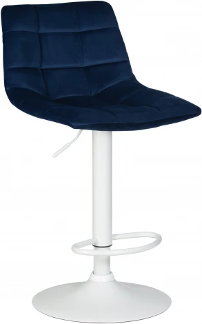 Стул барный DOBRIN TAILOR WHITE (синий велюр (MJ9-117))
