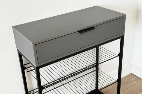 Обувница Краш Mebelson (ЛДСП,Металл/Черный,Графит) арт.LMN-13.1869