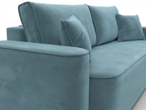 Диван прямой Лига-118 НПБ (ДСП,ЛДСП,Брус,Фанера,Велюр/Бирюзовый) Лига Диванов 137073