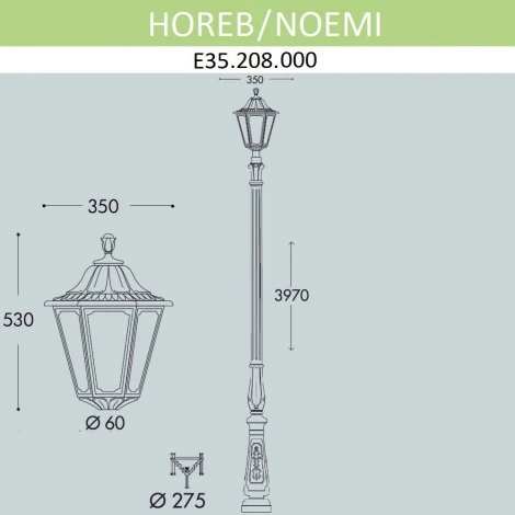Наземный фонарь Fumagalli Noemi E35.208.000.AXH27 (220V, IP55)