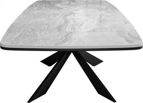 Стол DikLine KM160 мрамор С31 (керамика серая глянец)/опоры черные 00-00068380