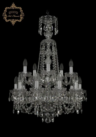 Подвесная люстра Art Classic 11.11 11.11.10+5.195.2d.XL-85.Cr.Sp (220V, хрусталь, на цепи, подсвечник, свеча)