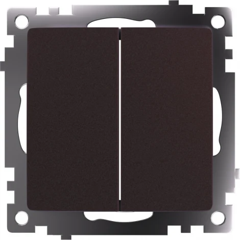 Выключатель двухклавишный (коричневый) Stekker Катрин 49019