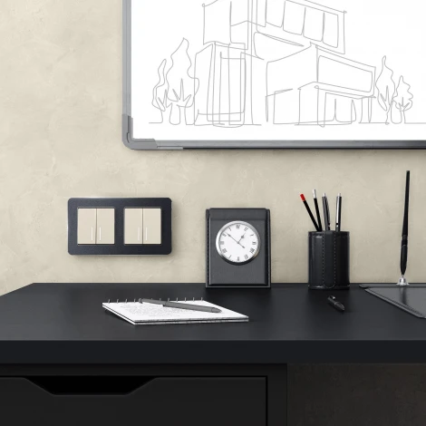 Рамка на 2 поста Platinum (черный алюминий) Werkel W0022608 (a059213)