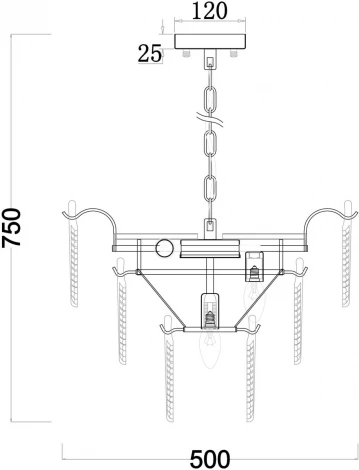 Подвесная люстра Freya Hloya FR5143PL-07G (220V, на цепи, круглые)