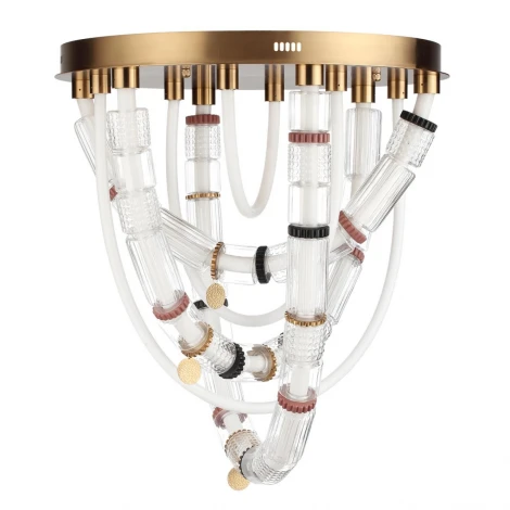 Потолочная люстра светодиодная 5455/80CL сатин.латунь/терракот/черный LED 80W 4000K