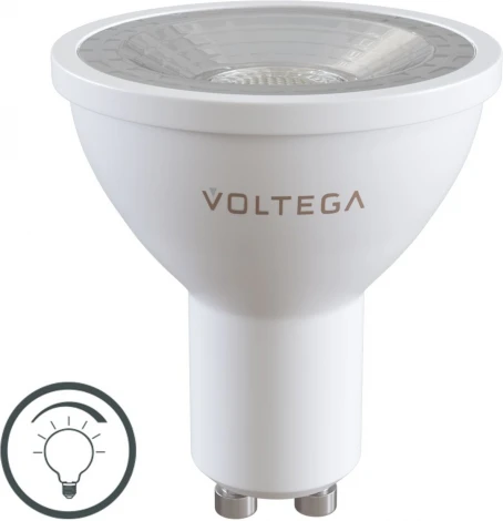 Лампочка светодиодная полусфера белая колба GU10 6 Вт 600 lm 2800K Voltega Sofit GU10 Lens 7108