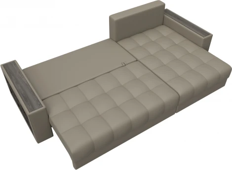 Диван угловой с декором и полкой Лига-050 НПБ Лига Диванов (Экокожа) арт.128602