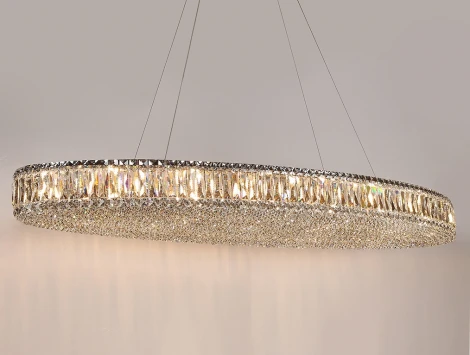 Подвесной светильник Newport 8450 8458+14/S chrome (220V, хрусталь, на тросе)