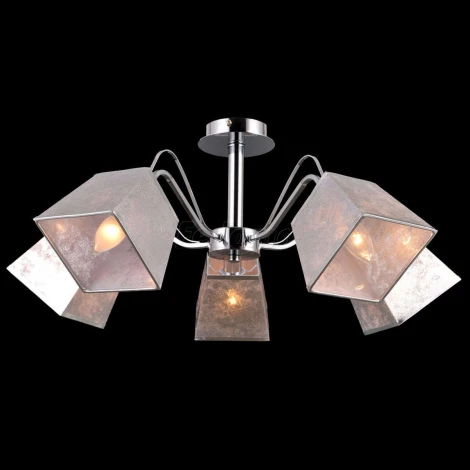 Люстра потолочная Natali Kovaltseva Pronto, 5 плафонов, хром с серебром